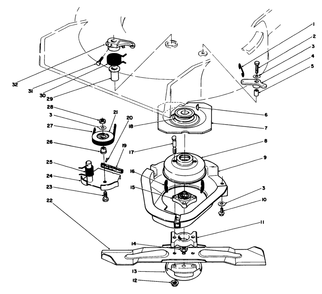 Blade Brake Clutch Assembly Diagram and Parts List for 20624 6000001 - 6999999 Toro Lawn Mower