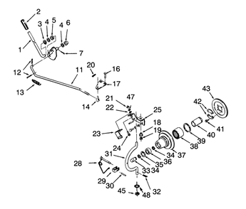 Pto Clutch And Control Diagram and Parts List for 73421 3900001 - 3999999 Toro Lawn Tractor