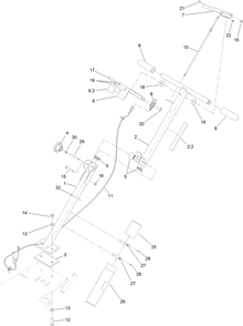 Handle Assembly Diagram and Parts List for 22600HD 404320000 - 404799999 Toro Stump Grinder