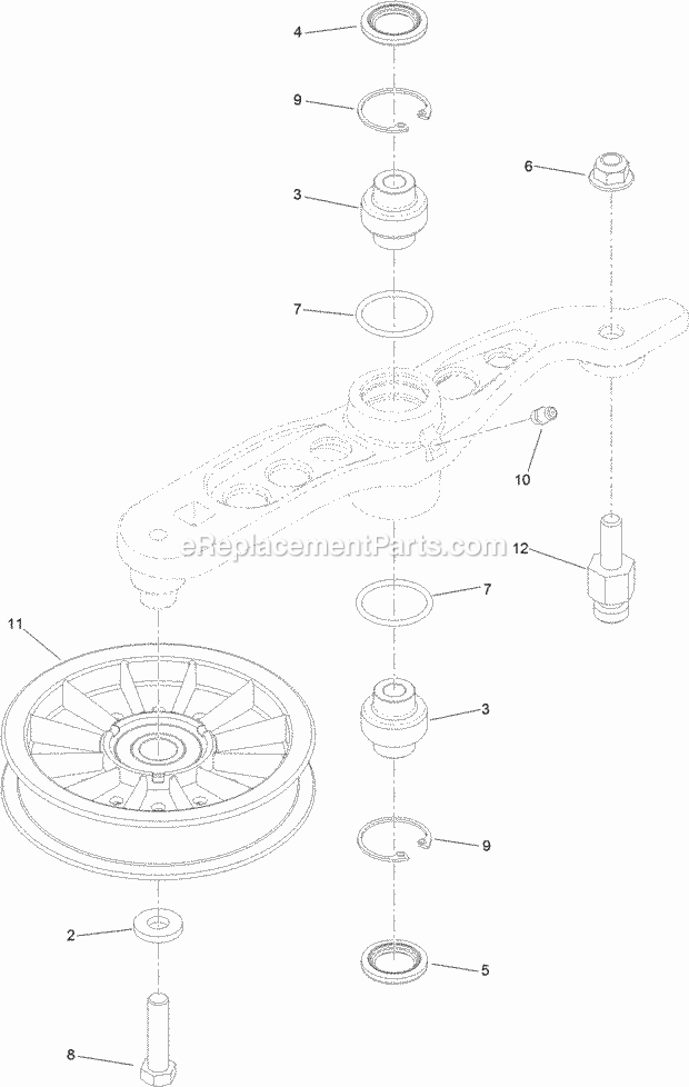 Pump Idler Assembly No. 116-1255 Diagram and Parts List for 74927 315000001-315999999 Toro Lawn Mower