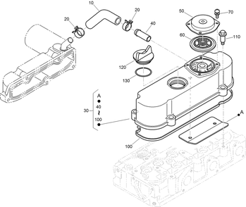 Cylinder Head Cover Assembly Diagram and Parts List for 72264TE 406427909-406429999 Toro Lawn Mower