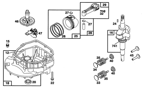 Engine Briggs & Stratton Model 128802-0615-01 Diagram and Parts List for 20473 6900001 - 6999999 Toro Lawn Mower