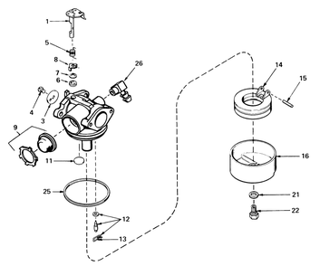 Carburetor No. 632050 Diagram and Parts List for 18090 9000001 - 9999999 Toro Lawn Mower