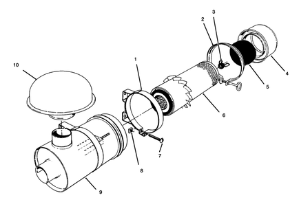Air Cleaner, Model No. 11-4659 Diagram and Parts List for 30610 591300 - 599999 Toro Lawn Tractor