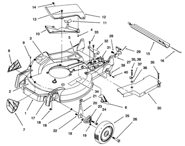 Housing Assembly Diagram and Parts List for 20463 5900001 - 5999999 Toro Lawn Mower