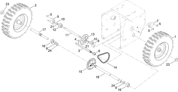 Autoturn Drive Assembly Diagram and Parts List for 38830 409000000 - 411999999 Toro Snow Blower