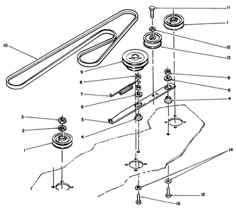 Deck Belt & Pulleys Diagram and Parts List for R5-42RC01 1000001 - 1999999 Toro Lawn Mower