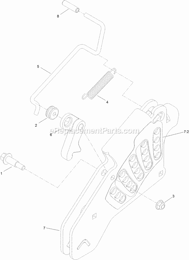 Height-Of-Cut Assembly No. 109-7438 Diagram and Parts List for 74927 315000001-315999999 Toro Lawn Mower