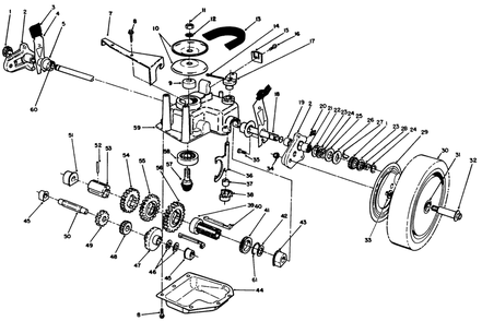 Gear Case Assembly Diagram and Parts List for 20677 0000001 - 0002101 Toro Lawn Mower