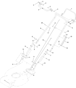 Handle Assembly Diagram and Parts List for 22283 400000000-999999999 Toro Lawn Mower