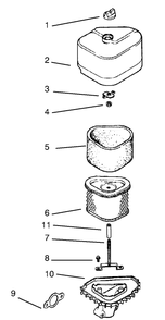 Air Intake/Filtration Diagram and Parts List for 72045 7900001 - 7999999 Toro Lawn Tractor