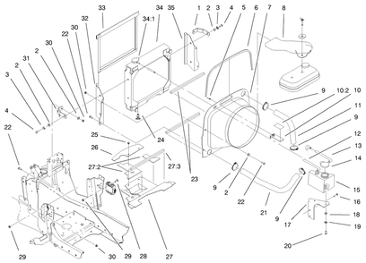 Liquid Cooled Gas Engine Assembly (Cont.) Diagram and Parts List for 73580 9900001 - 9999999 Toro Lawn Tractor