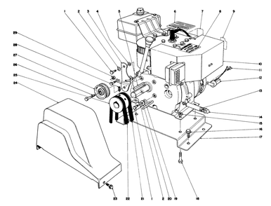Engine Assembly Diagram and Parts List for 38045 4000001 - 4999999 Toro Snow Blower