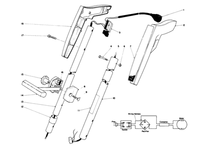 Handle Assembly Diagram and Parts List for 51430 5000001 - 5999999 Toro Trimmer