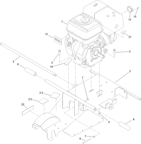 Engine And Frame Assembly Diagram and Parts List for 22615HD 400000000 - 401999999 Toro Stump Grinder
