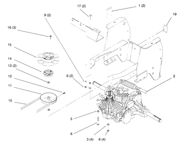 Hydro Transaxle Diagram and Parts List for 72084 6900001 - 6999999 Toro Lawn Tractor