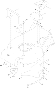 Housing Assembly Diagram and Parts List for 22296 412800000 - 999999999 Toro Lawn Mower