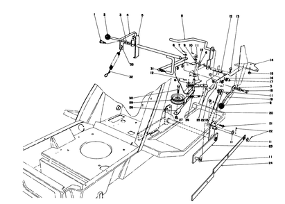 Shift & Clutch Assembly Diagram and Parts List for 57358 7000001 - 7999999 Toro Lawn Mower