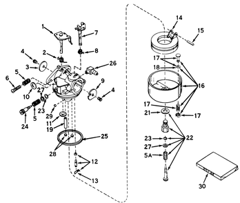 Carburetor No. 631581 Diagram and Parts List for 62837 4000001 - 4999999 Toro Chipper Shredder