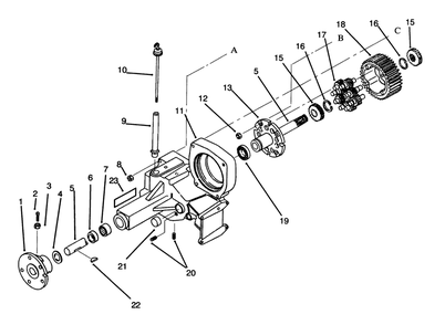 Transaxle Assembly Diagram and Parts List for 73520 5900178 - 5999999 Toro Lawn Tractor