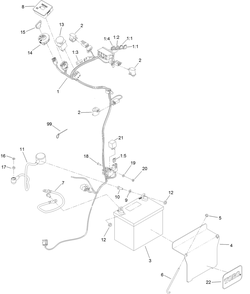 Wire Harness Assembly Diagram and Parts List for 79505 (316000001-316999999)(2016) Toro Lawn Mower