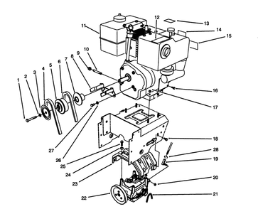 Engine Assembly Diagram and Parts List for 38580 5900001 - 5999999 Toro Snow Blower