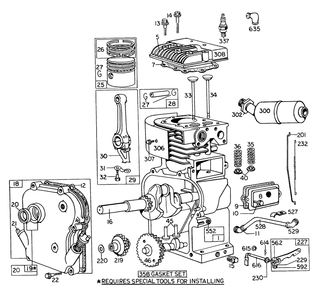 Engine Model No. 130202 Type 0209 Briggs & Stratton Diagram and Parts List for 62905 3000001 - 3999999 Toro Leaf Blower / Vacuum