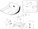 Seat And Suspension Diagram and Parts List for 22-11B302 1986 Toro Lawn Tractor