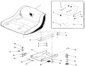 Seat And Suspension Diagram and Parts List for 22-08B301 1985 Toro Lawn Tractor