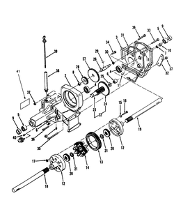 Transaxle Diagram and Parts List for 73520 39000001 - 39999999 Toro Lawn Tractor