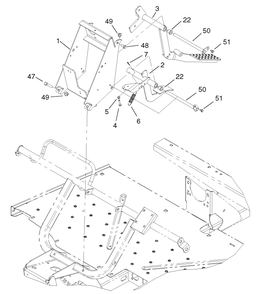 Pedal Assembly Diagram and Parts List for 12004 220000001 - 220999999 Toro Lawn Tractor