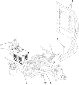 Hydraulic Hose System Assembly Diagram and Parts List for 74264TE (280000001-280999999)(2008) Toro Lawn Mower