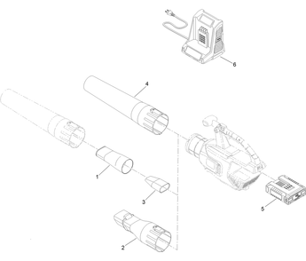Cordless Axial Blower Assembly Diagram and Parts List for 51690 322000001-322999999 Toro Leaf Blower / Vacuum