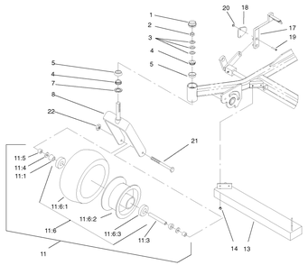 Caster And Wheel Assembly Diagram and Parts List for 74214 (210000001-210999999)(2001) Toro Lawn Mower