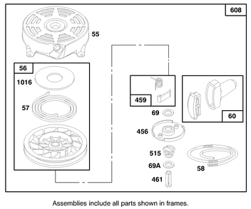 Engine Briggs & Stratton Model 124702-3115-01 Diagram and Parts List for 20436 49000001 - 49999999 Toro Lawn Mower