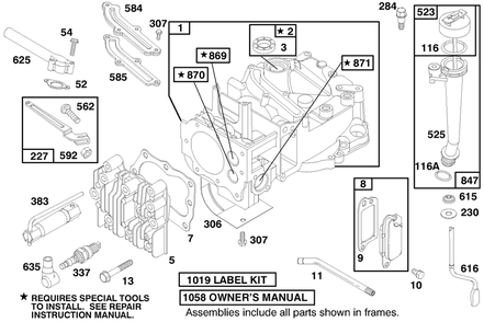 Engine Briggs & Stratton Model 12f702-1741-A1 Diagram and Parts List for 53080 890001 - 899999 Toro Leaf Blower / Vacuum