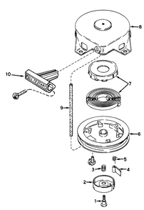 Shroud & Rewind Starter No. 590537 Engine Model Ah520 Type 1602 Unit Model 38120 & 38130 (Used On Units With Serial No. 0500000 & Up) Diagram and Parts List for 38120 0500000 - 0999999 Toro Snow Blower