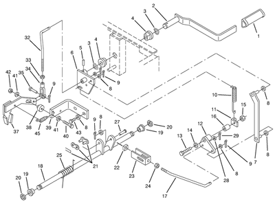Parking Brake Assembly Diagram and Parts List for 74101 390001 - 399999 Toro Lawn Tractor