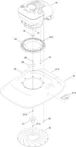 Engine And Deck Assembly Diagram and Parts List for 2610 315000001 - 315999999 Toro Lawn Tractor Accessories