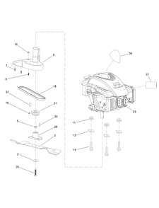 Engine And Blade Assembly Diagram and Parts List for 20942 321000001 - 321999999 Toro Lawn Mower