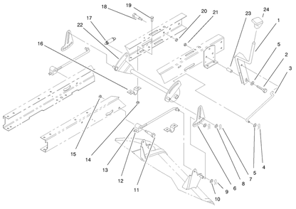 Height Of Cut Assembly Diagram and Parts List for 71208 7900001 - 7999999 Toro Lawn Tractor