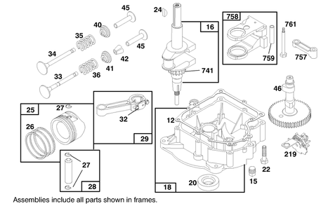 Engine Briggs & Stratton Model 283707-0156-01 Diagram and Parts List for 71188 7900001 - 7999999 Toro Lawn Tractor