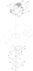 Engine And Blade Assembly Diagram and Parts List for 21565 412900000 - 999999999 Toro Lawn Mower