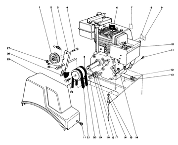 Engine Assembly Diagram and Parts List for 38015 3000001 - 3999999 Toro Snow Blower