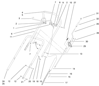Handle Assembly Diagram and Parts List for 38431 8900001 - 8999999 Toro Snow Blower