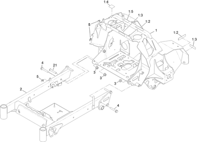 Frame Assembly Diagram and Parts List for 74532 400000000 - 417099999 Toro Lawn Tractor