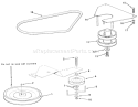 Drive Belt And Pulleys Diagram and Parts List for 33-08B303 1986 Toro Lawn Tractor
