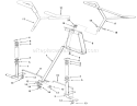 Front Axle And Steering Diagram and Parts List for 33-08B303 1986 Toro Lawn Tractor