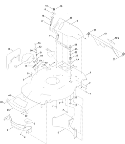 Housing Assembly Diagram and Parts List for 21764 400000000 - 409999999 Toro Lawn Mower