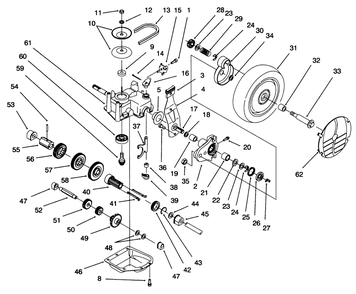 Gear Case Assembly Diagram and Parts List for 20767 6900001 - 6999999 Toro Lawn Mower